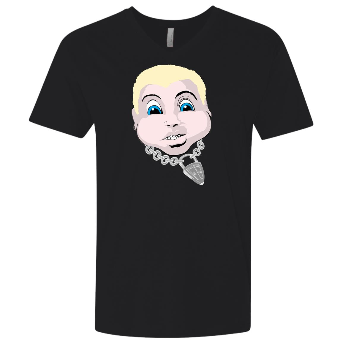 Men's Premium Fitted V-neck - Face logo