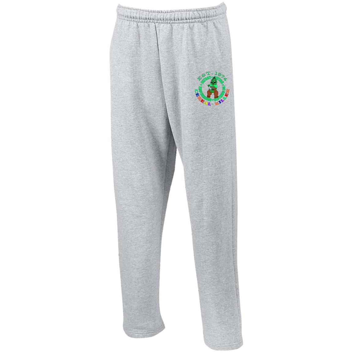 Open Bottom Sweatpants with Pockets - Green Logo