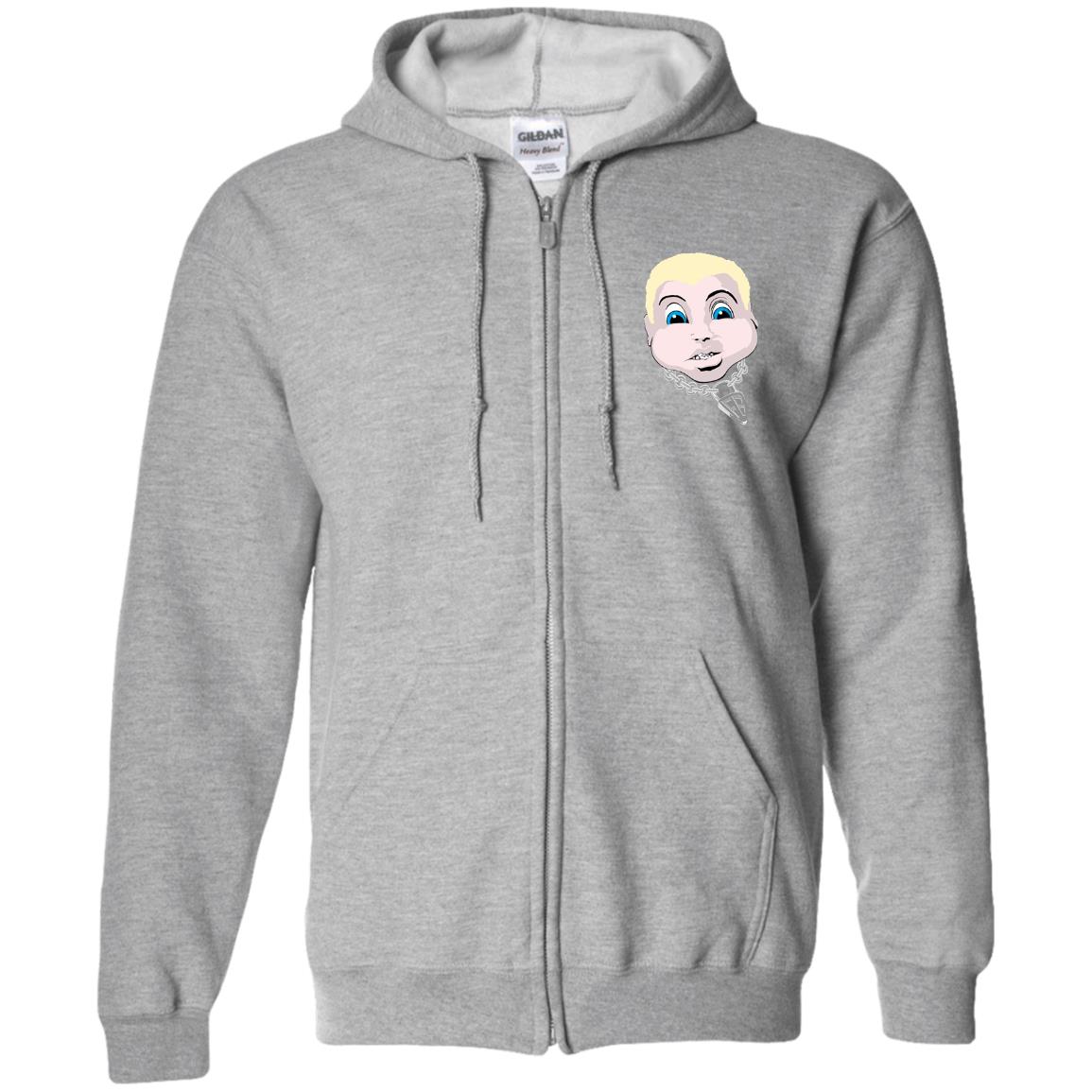 Zip Up Hooded Sweatshirt- Face logo