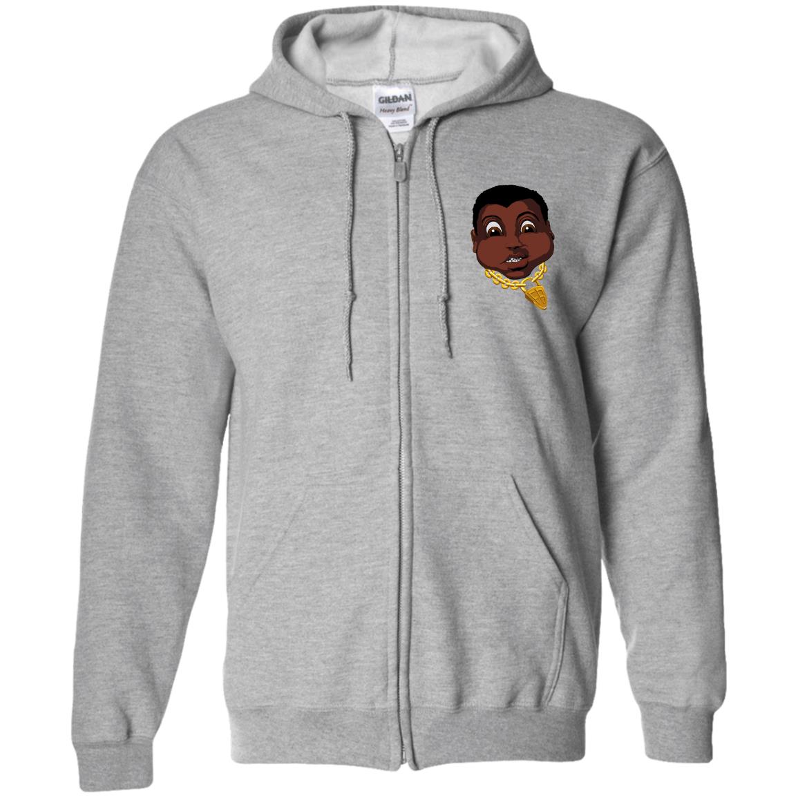 Zip Up Hooded Sweatshirt - Face logo