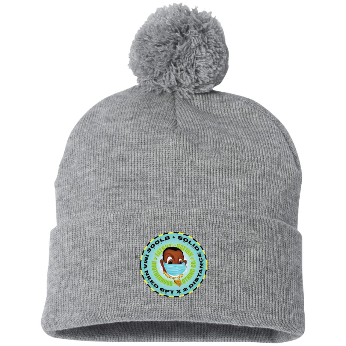 Pandemic Head Blue 300 lb (Pom Knit Cap)