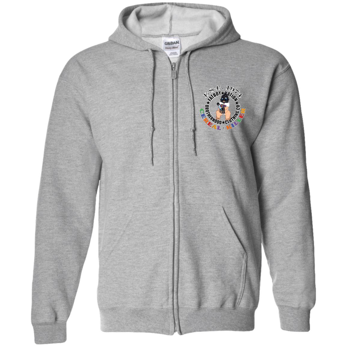 Zip Up Hooded Sweatshirt - Black Logo