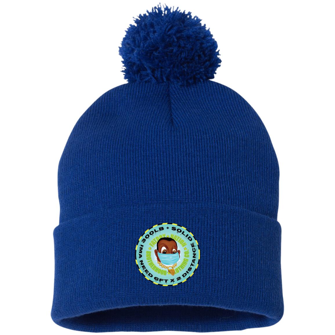 Pandemic Head Blue 300 lb (Pom Knit Cap)
