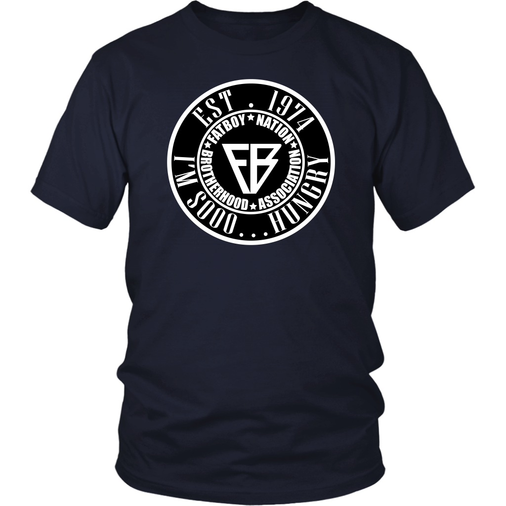 Black & White Mens Official I'm so Hungry..... Fat Boy Nation (T-Shirt)