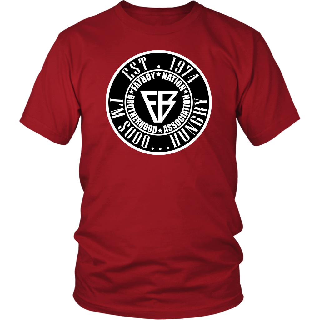 Black & White Mens Official I'm so Hungry..... Fat Boy Nation (T-Shirt)