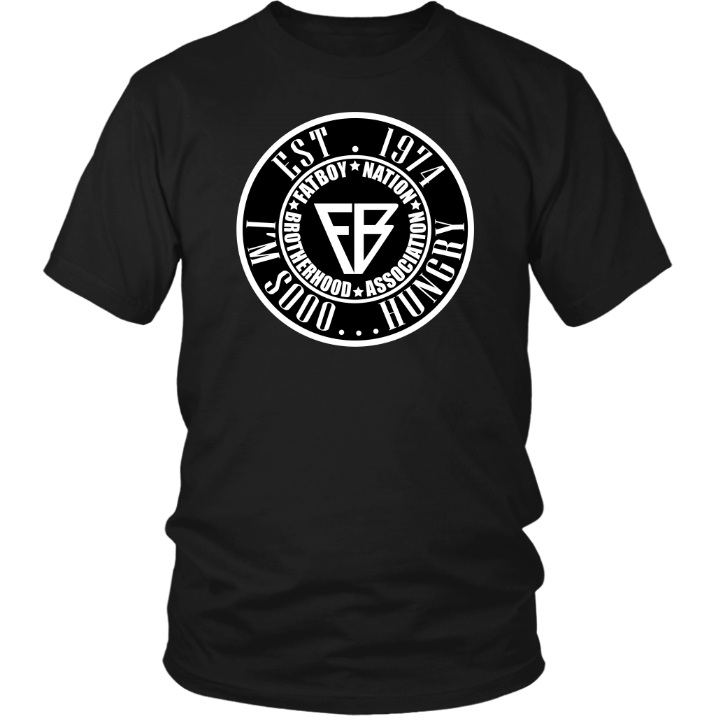 Black & White Mens Official I'm so Hungry..... Fat Boy Nation (T-Shirt)