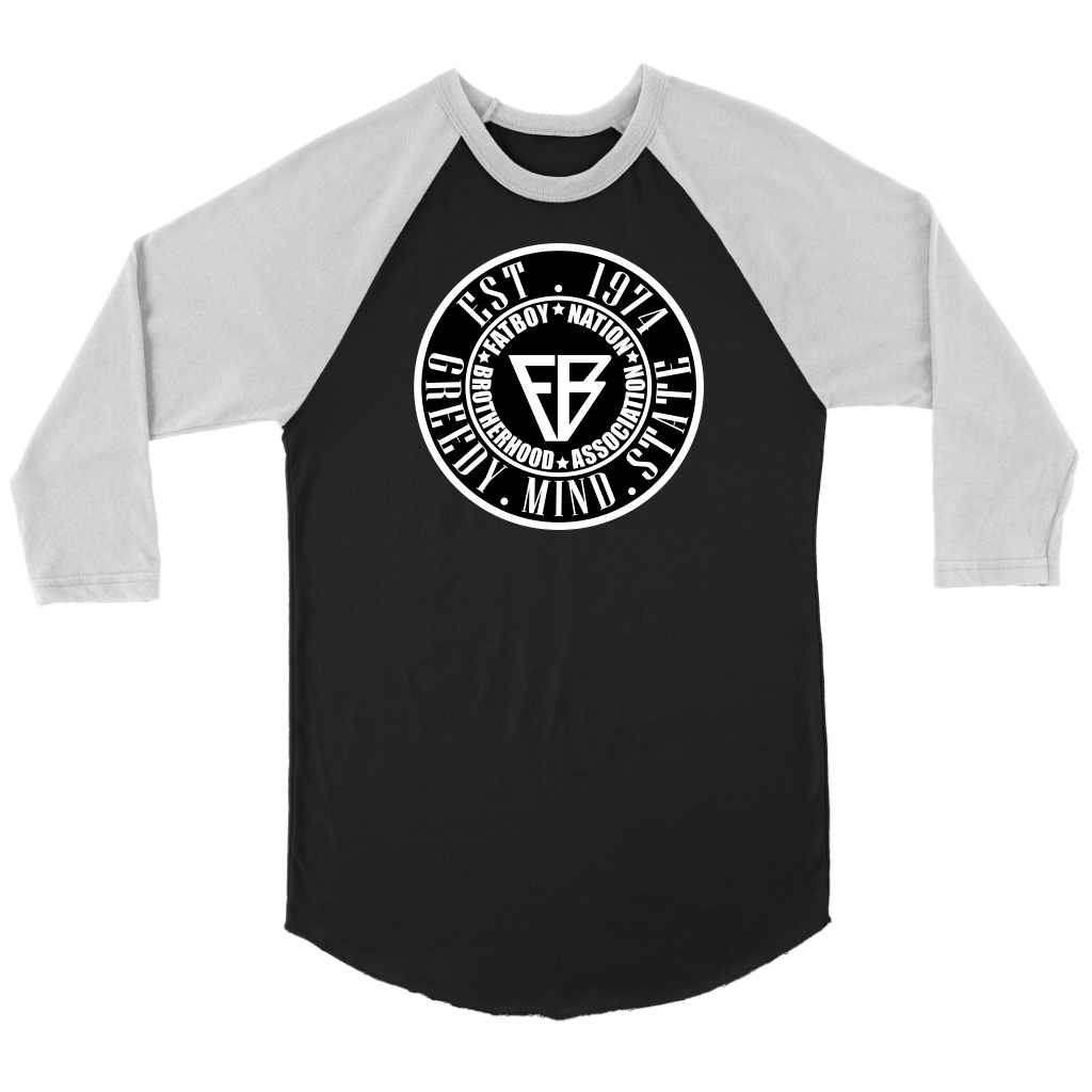 Fat Boy Nation Exclusive Black & White Greed Mind State Baseball (T-Shirt)
