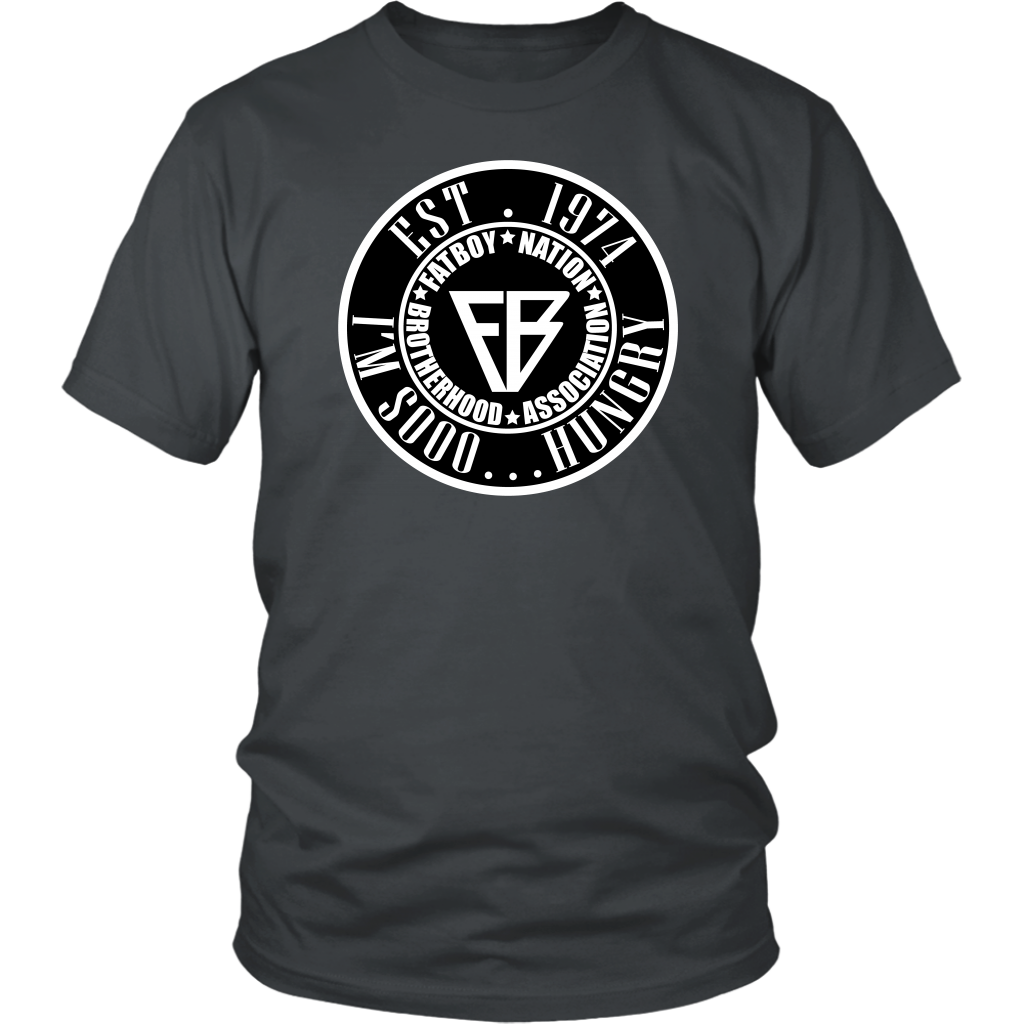 Black & White Mens Official I'm so Hungry..... Fat Boy Nation (T-Shirt)