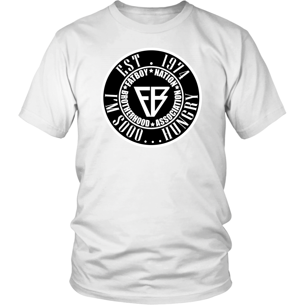 Black & White Mens Official I'm so Hungry..... Fat Boy Nation (T-Shirt)