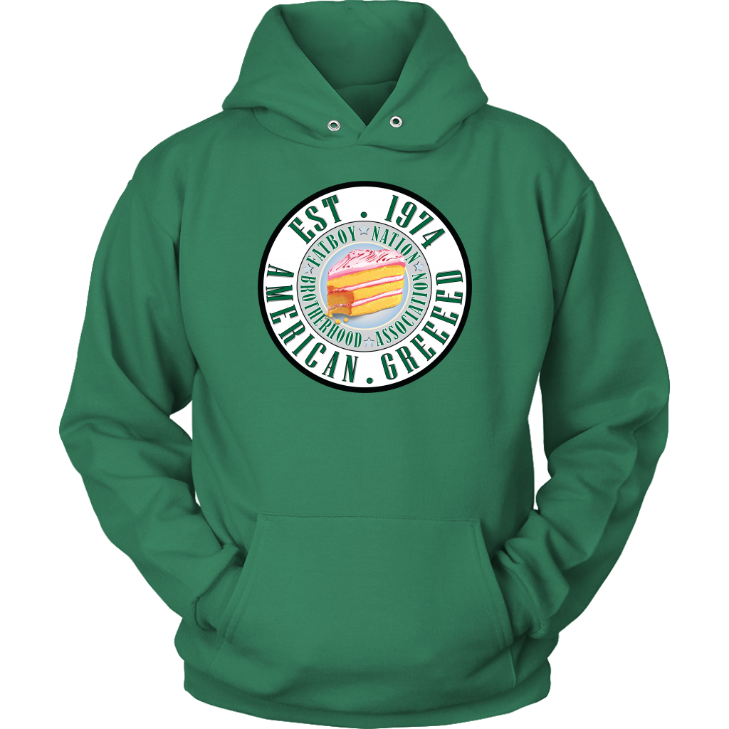 American Greed "In Cake we Trust" long sleeve mens and Men/Women Hoodies