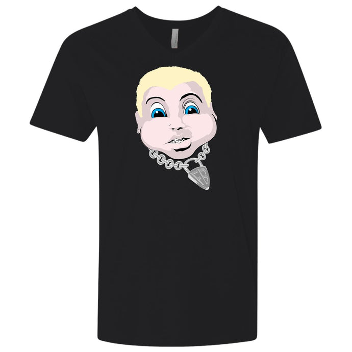 Men's Premium Fitted V-neck - Face logo