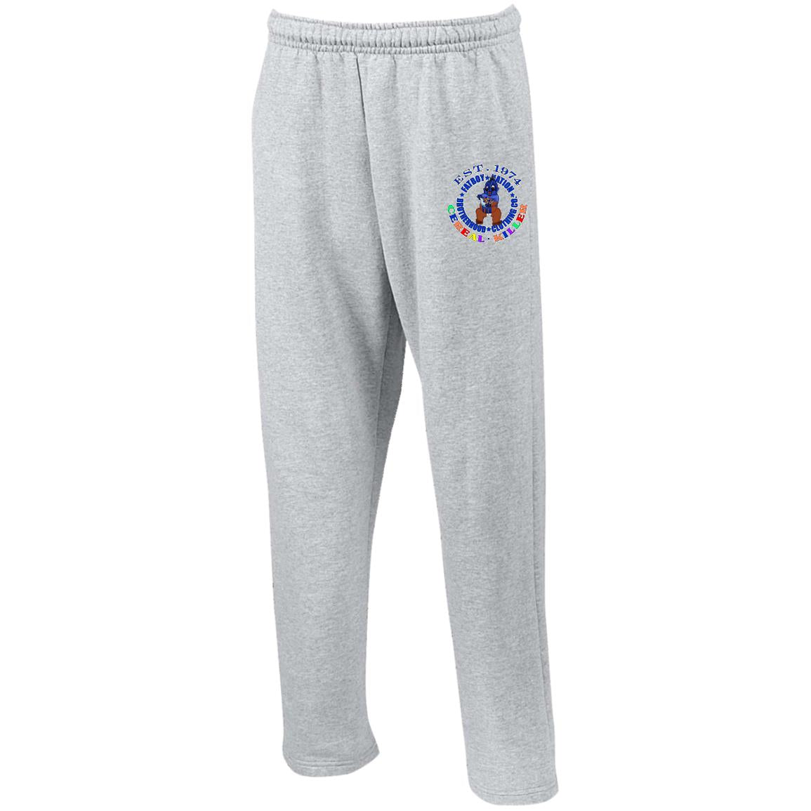 Cereal-Killer-Blue-Comp G123 Open Bottom Sweatpants with Pockets