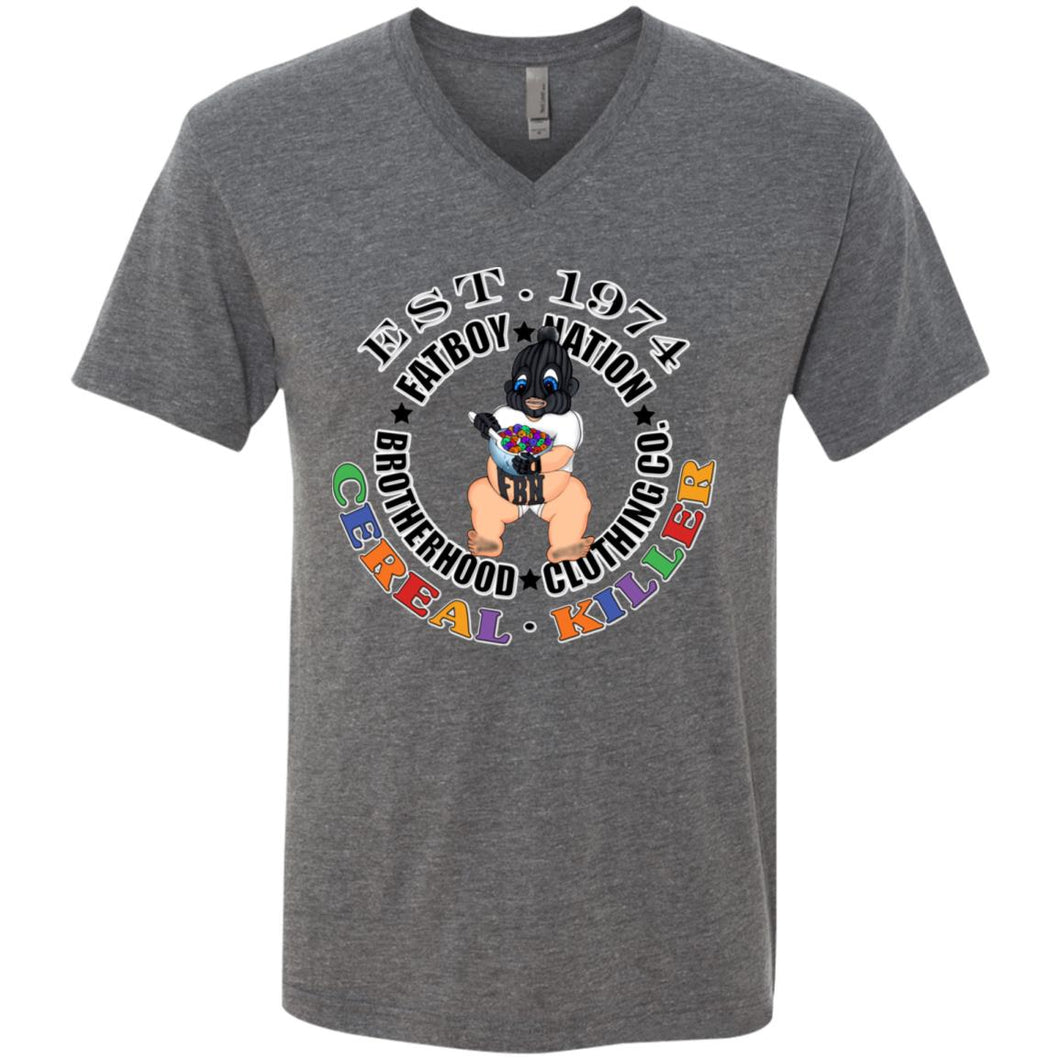 Cereal-Killer-WB-(1)-Comp (1)(1) NL6040 Men's Triblend V-Neck T-Shirt