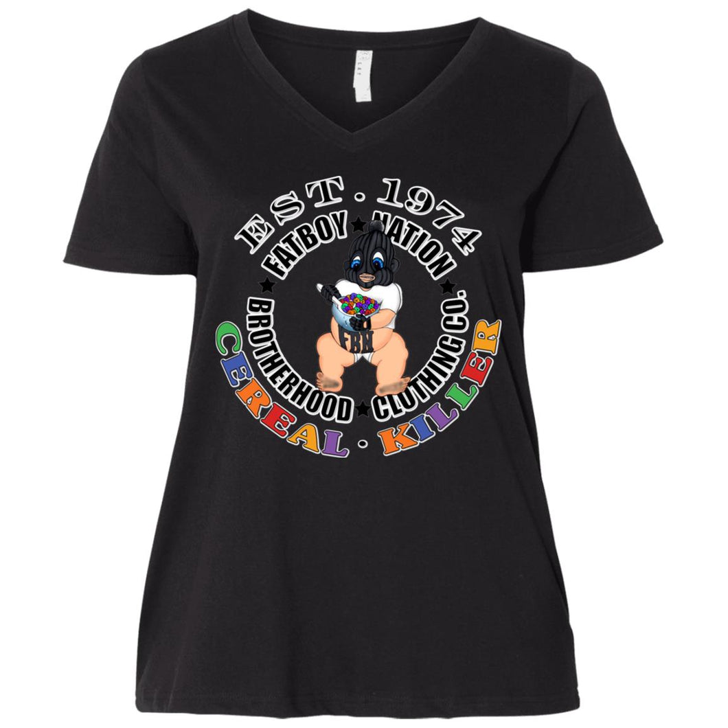 Cereal-Killer-WB-(1)-Comp (1)(1) 3807  Ladies' Curvy V-Neck T-Shirt