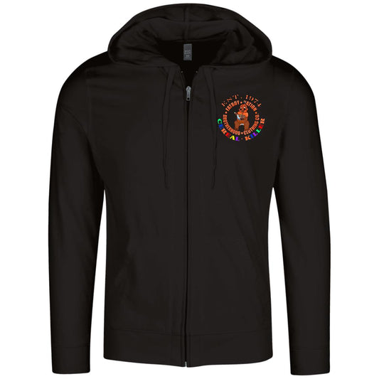 Lightweight Full Zip Hoodie - Orange Logo