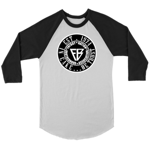 Fat Boy Nation Exclusive Black & White 3/4 Sleeve Unisex Baseball (T-Shirt)