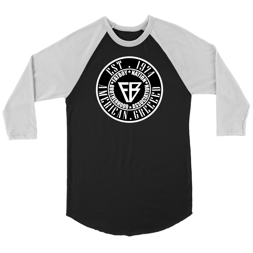 Fat Boy Nation Exclusive Black & White 3/4 Sleeve (T-Shirt)